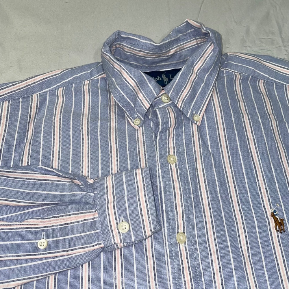 Polo Ralph Lauren Mens Classic Fit Shirt Bundle Peach, Blue Long Sleeve Medium - Picture 10 of 15